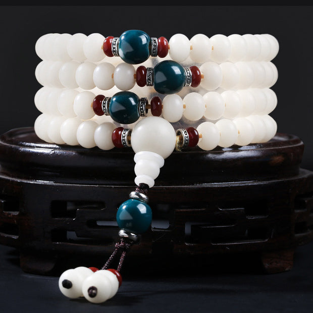 Buddha Stones Bodhi Seed Bead Lotus Blessing Charm Bracelet