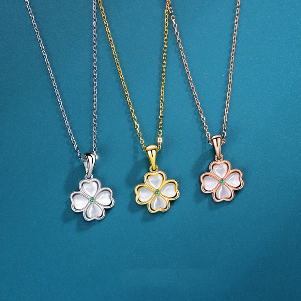 Buddha Stones 925 Sterling Silver Four Leaf Clover Chrysoberyl Cat Eye Love Necklace Pendant (Extra 35% Off | USE CODE: FS35) - image 7