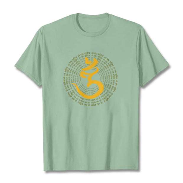 Buddha Stones 108 OM NAMAH SHIVAYA Mantra Sanskrit Tee T-shirt T-Shirts BS PaleGreen 2XL