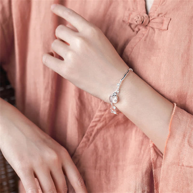 Buddha Stones "Sending Grace and Harmony"Plum Blossom Chalcedony Bracelet Includes Gift Message Card - image 3