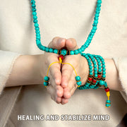 Buddha Stones Tibetan Turquoise Healing Mala Bracelet Mala Bracelet BS 3