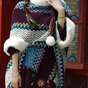 Buddha Stones Tibetan Multicolored Striped Shawl Winter Cozy Travel Scarf Wrap