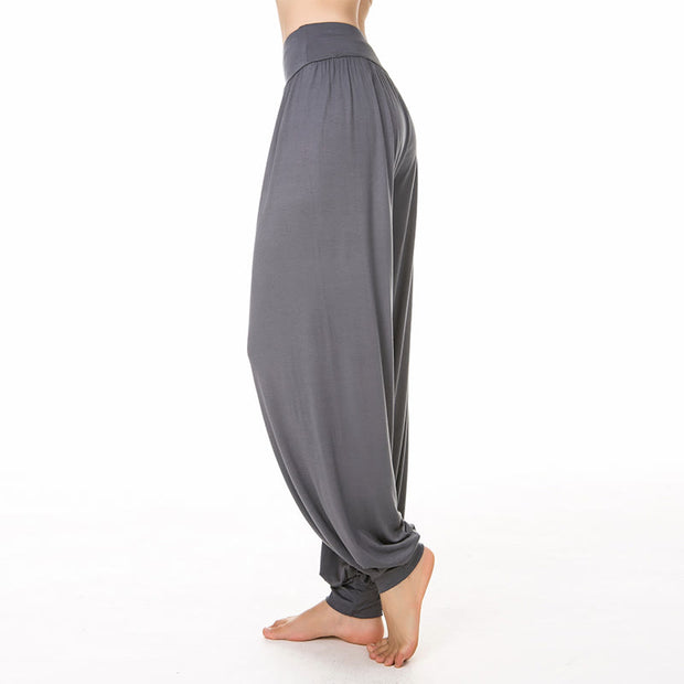 Buddha Stones Solid Color Modal Yoga Dance Long Harem Pants