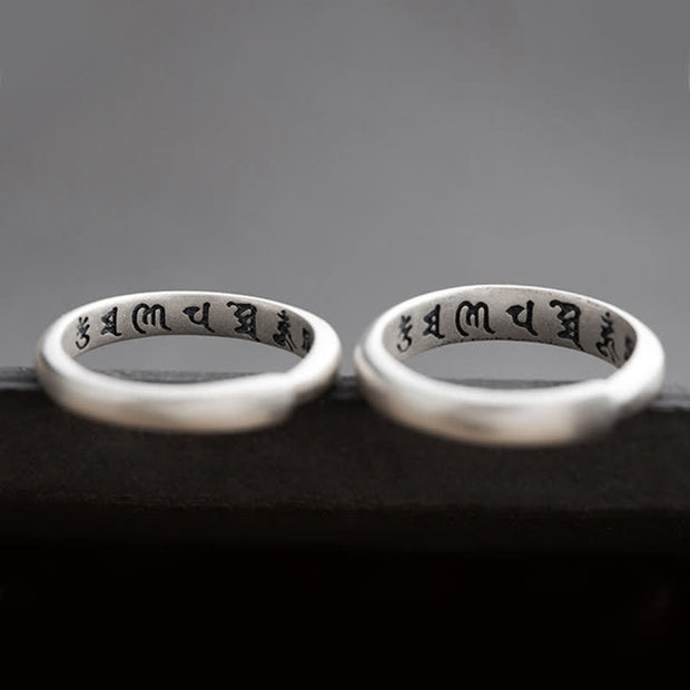 Buddha Stones 990 Sterling Silver Six True Words Om Mani Padme Hum Love Peace Ring (Extra 35% Off | USE CODE: FS35) - image 14