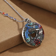 Buddha Stones Phoenix Peony Flower Luck Protection Necklace Pendant (Extra 30% Off | USE CODE: FS30) - image 2