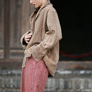 Buddha Stones Solid Color Tie Dye Long Sleeve Zen Meditation Open Front Jacket 24
