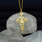 Buddha Stones Lotus Luck Wealth Necklace Pendant