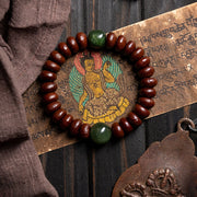 Buddha Stones Tibet Natural Purple Bodhi Seed Hetian Cyan Jade Bead Wisdom Bracelet  1