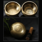 Buddha Stones Tibetan Meditation Sound Bowl Handcrafted for Healing and Mindfulness Singing Bowl Set