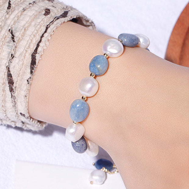 Buddha Stones Natural Blue Aventurine Crystal Pearl Bead Healing Bracelet (Extra 35% Off | USE CODE: FS35) - image 3