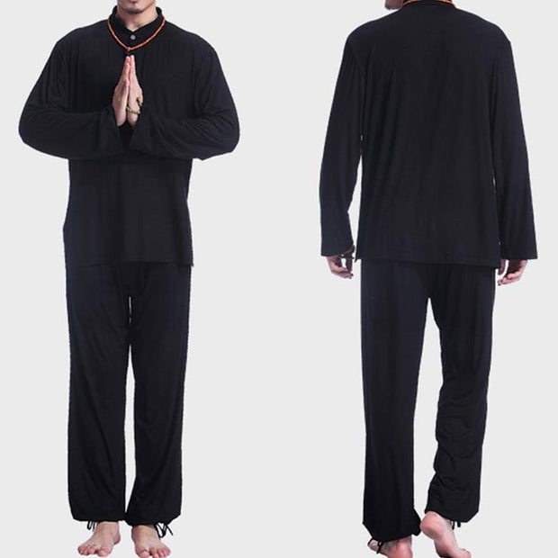 Buddha Stones Meditation Prayer Spiritual Zen Tai Chi Practice Yoga Clothing Men's Set Clothes BS 16