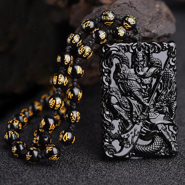 FengShui Lord Guan Protection Necklace Pendant (Extra 30% Off | USE CODE: FS30) - Obsidian (Purification ♥ Transformation) - image 2