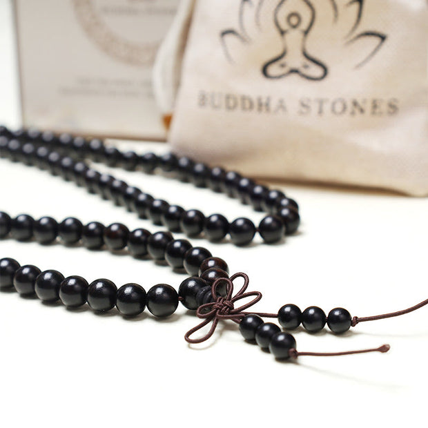 Buddha Stones 108 Mala Beads Bracelet Prayer Meditation Sandalwood Elastic