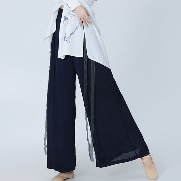 Buddha Stones 2Pcs Classical Dance Clothing Zen Tai Chi Meditation Clothing Cotton Top Pants Women's Set Clothes BS 21