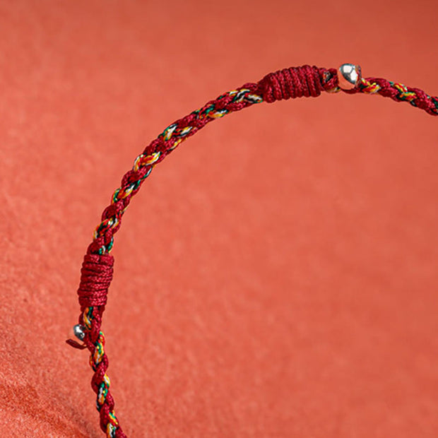 Buddha Stones Tibet Handmade Multicolored Bamboo Protection Braided String Bracelet