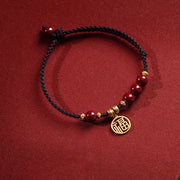 Buddha Stones Cinnabar Bead Fu Character Charm Blessing Braided String Bracelet (Extra 30% Off | USE CODE: FS30) - image 1