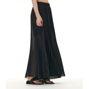 Buddha Stones Solid Color Loose Long Pleated Wide Leg Pants 12