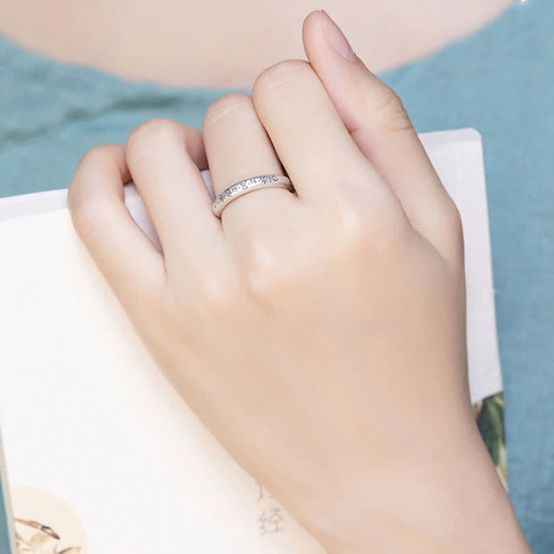 Buddha Stones 990 Sterling Silver Six True Words Om Mani Padme Hum Love Peace Ring (Extra 35% Off | USE CODE: FS35) - image 10