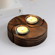 Buddha Stones Yin Yang Wood Candle Holder Meditation Rituals Use Items (Extra 35% Off | USE CODE: FS35) - image 2