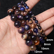 Buddha Stones Natural Purple Tiger Eye Protection Strength Bracelet