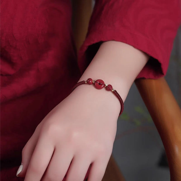 FREE Today: Peace And Happiness Cinnabar Peace Buckle Lotus Braided Bracelet FREE FREE 13
