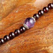 Buddha Stones Natural Garnet Amethyst Protection Bracelet