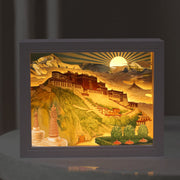 Buddha Stones Tibet Potala Palace Paper LED Carving Lamp Art Night Lights Creative LED Table Lamp