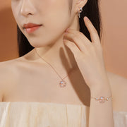925 Sterling Silver Year of the Rabbit Moonstone Moon Flower Pattern Necklace Pendant Bracelet Earrings Necklaces & Pendants BS 1