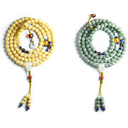 Buddha Stones 108 Beads Bodhi Seed Jade Prosperity Blessing Bracelet Mala Mala Bracelet BS 12