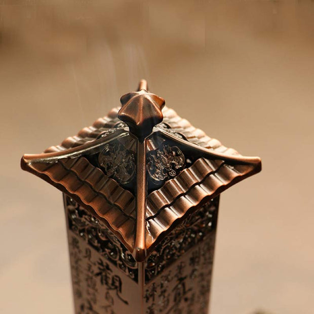 Buddha Stones Heart Sutra Alloy Incense Holder Healing Home Decoration Incense Burner