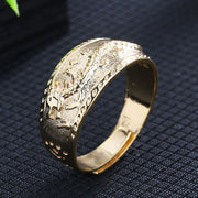 Buddha Stones FengShui Dragon Protection Ring Ring BS Golden