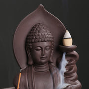 Buddha Stones Tibetan Avalokitesvara Buddha Lotus Healing Backflow Smoke Fountain Incense Burner Incense Burner BS 12