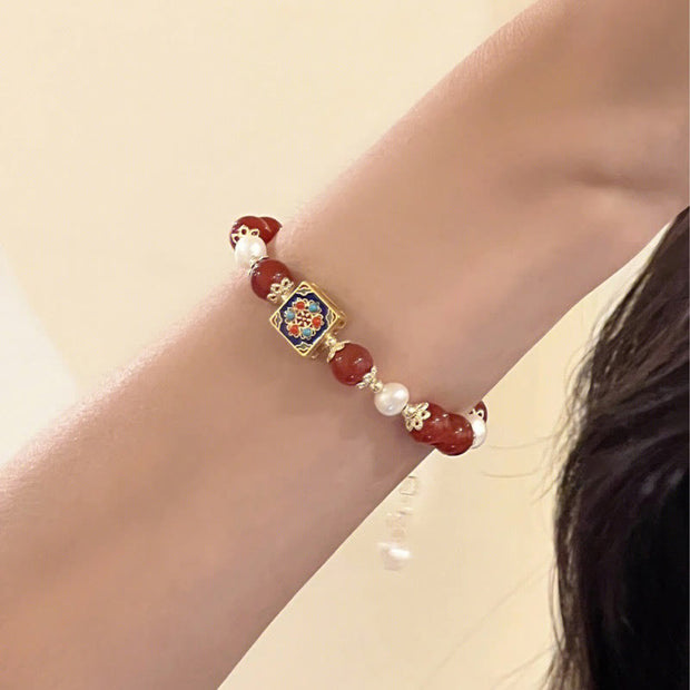 Buddha Stones Red Agate Pearl Confidence Self-acceptance Bracelet