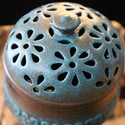 Buddha Stones Mini Hollow Spiritual Meditation Ceramic Small Incense Burner Decoration