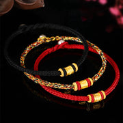 Buddha Stones Tibet 999 Gold Om Mani Padme Hum Engraved Protection Lucky Bead Bracelet Bracelet BS 2