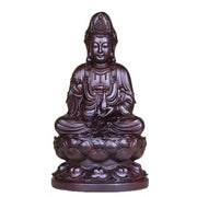 Buddha Stones Avalokitesvara Ebony Lotus Harmony Blessing Home Decoration Decorations BS 7
