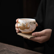 Buddha Stones Phoenix Dragon Lotus Deer Ancient Building Koi Fish Ceramic Teacup Kung Fu Tea Cups