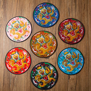 Buddha Stones Dragon Embroidery Cup Mat Pad Tea Cup Coaster Kung Fu Tea Mat Tea Mat BS 20