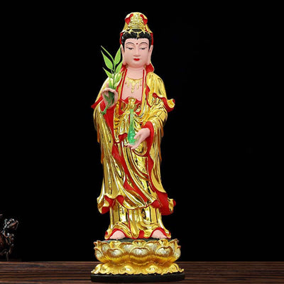 Buddha Stones Chenrezig Bodhisattva Avalokitesvara Figurine Harmony Resin Statue Home Decoration Decorations BS Colorful