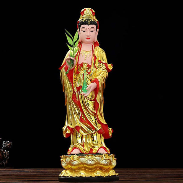 Buddha Stones Chenrezig Bodhisattva Avalokitesvara Figurine Harmony Resin Statue Home Decoration Decorations BS Colorful