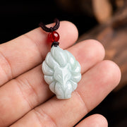Buddha Stones Natural Jade Nine Tailed Fox Luck Prosperity Necklace Pendant Necklaces & Pendants BS 3