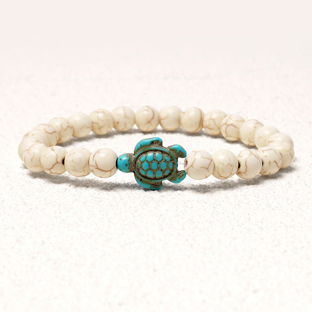 Buddha Stones Natural Stone Sea Turtle Turquoise Blessing Bracelet Bracelet BS 6
