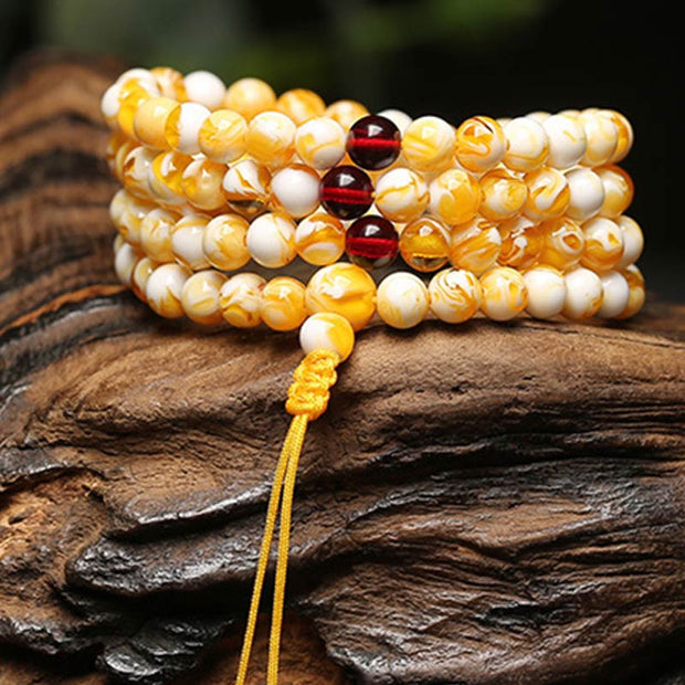 Buddha Stones 108 Beads Amber Mala Blessing Bracelet Mala Bracelet BS 3