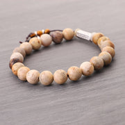 Buddha Stones Weathered Stone Om Mani Padme Hum Strengthen Bracelet Bracelet BS 4