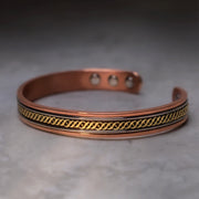 Buddha Stones Magnetic Copper Balance Adjustable Cuff Bracelet Bangle Ring Bracelet Bangle BS Bracelet