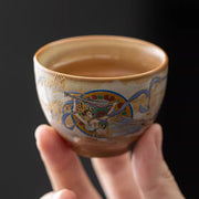 Buddha Stones Dunhuang Flying Apsaras Ceramic Gaiwan Sancai Teacup Kung Fu Tea Cup With Lid
