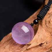 Buddha Stones Various Crystal Ball Amethyst Citrine Pink Crystal White Crystal Healing Necklace Pendant Necklaces & Pendants BS Amethyst(Inner Peace♥Healing)