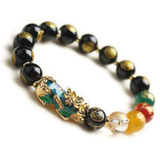 Buddha Stones Color-Changing Pixiu Obsidian Luck Bracelet Bracelet BS 1