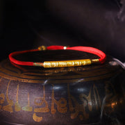 Buddha Stones Tibetan Buddhist Handmade Mani Mantra Lucky Red String Bracelet Bracelet BS 3