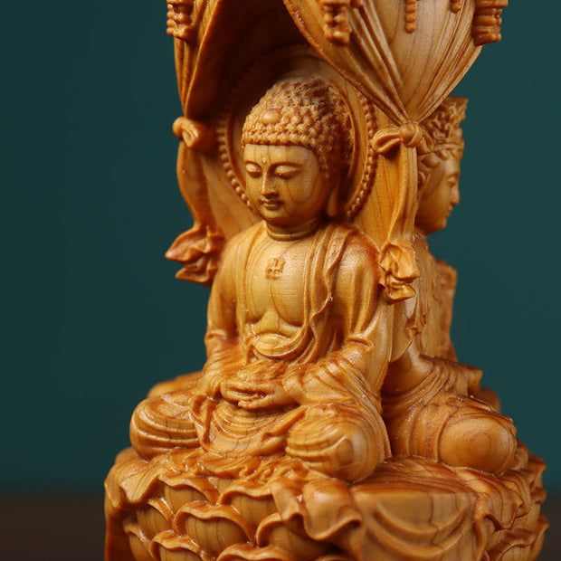 Buddha Stones Handmade Thuja Sutchuenensis Wood Buddha Ward Off Evil Spirits Decoration